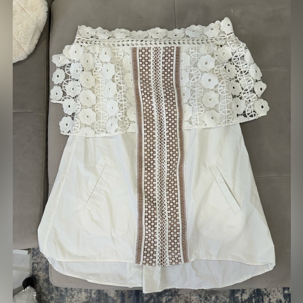 Self Portrait white poplin off shoulder Serena